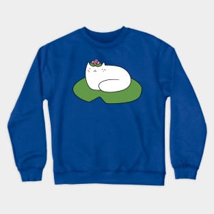 Lilypad White Cat Crewneck Sweatshirt